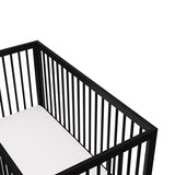 Storkcraft Santorini Deluxe 5-in-1 Convertible Crib with Bonus Toddler Guardrail (Black with Driftwood) – GREENGUARD Gold Certified, Toddler Guardrail Included in Box, Fits Standard Crib Mattress Storkcraft