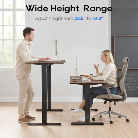 PayLessHere Electric Standing Desk 48x24 Inch Height Adjustable Desk Large Space Office Computer Desk with Headphone Holder 2 Memory Function for Home Office,Brown PayLessHere