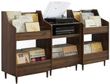 Crosley Furniture Liam 3-Piece Turntable Record Player Stand And Vinyl Storage, Mid Century Modern, Walnut Crosley Furniture