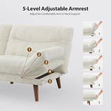 Pipishell Futon Sofa Bed, Modern 66" Futon Couch Convertible to Bed & Lounger, Compact Size, Corduroy Loveseat, Durable Construction - Fits Small Spaces, Apartments,Study Room (Beige White, 66 Inch) Pipishell