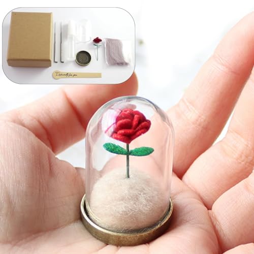 Lifelisa Pet Hair Memorial Bottle, Dog Cat Fur Memorial Keepsake, Pet Urns with Eternal Rose DIY, Dog Ashes Keepsake Small Pet Urn for Cat, Dog Memorial Gifts for Pet Loss(Red) (Red)