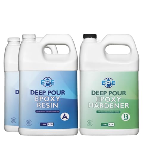 Deep Pour Epoxy Resin 3 Gal Kit - Low Odor Crystal Clear Resin Epoxy UV Resin Perfect for River Tables & Castings - 2:1 Ratio Home Safe Deep Pour Resin Kit - WoodArtSupply