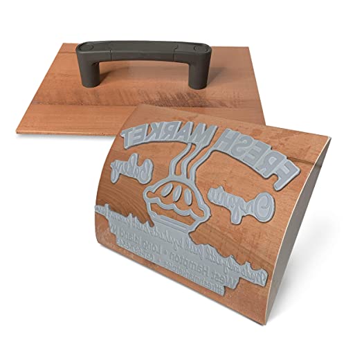 8" x 8" Extra Large Custom Rocker Mount Wood Hand Rubber Stamp with Heavy Duty Metal Handle UImprint