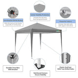 COBIZI 10x10 Pop Up Canopy Tent with 4 Sidewalls Party Tents for Parties Weddings Backyard Waterproof Commercial Instant Outdoor Events Tent with Stakes, Ropes（10 x 10 ft Gray COBIZI