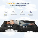 MAXYOYO 6" Japanese Floor Mattress, Foldable Futon Mattress Full Size, Tufted Roll Up Floor Bed, Thick Tatami Mat Sleeping Pad Portable Lounger for Camping Guest Room Dormitory Bedroom RV, Black MAXYOYO
