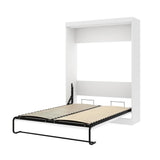 Pemberly Row Queen Size Wall Bed with Wooden Slats in Wood, in White, No Box Spring Needed, Easy Assembly Pemberly Row