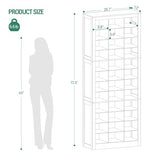 Hzuaneri Shoe Storage Cabinet, 36 Pairs Free Standing Closet Organizer, 9 inch Widened Cell Wood Shoe Organizer, 12 Tiers Vertical Space Saving Shoe Rack for Entryway, Cloakroom, White SR20703X Hzuaneri