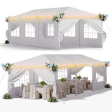 Homall 10' × 30' Party Tent Outdoor Tent for Party Rainproof Wedding Tent Event Booth for up to 40 People, Canopy Tent with Removable Sidewalls (White) Homall