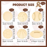 42 Pieces Sports Theme Wooden Cutouts Unfinished Wood Football Volleyball Baseball Basketball Soccer Tennis Shaped Wood Slices with Twines Wood WoodArtSupply