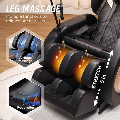 Automatic Massage Chair Recliner With Zero Gravity And Full Body Air Pressure - Black HouseOfZazla
