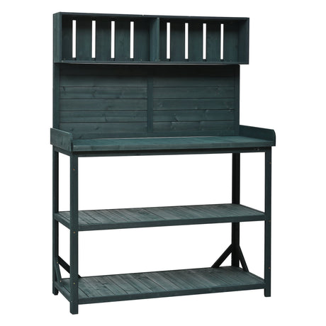 TOPMAX 65" Large Wooden Farmhouse Rustic Outdoor Potting Bench Table HouseOfZazla