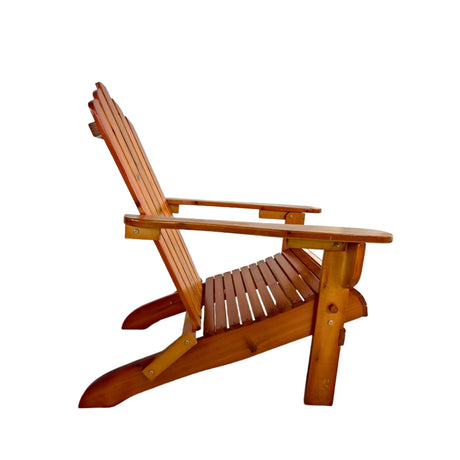 Foldable Solid Wood Adirondack Chair in Oak Finish HouseOfZazla