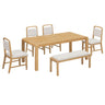 Extendable Dining Table Set With 4 Upholstered Chairs And 1 Bench HouseOfZazla