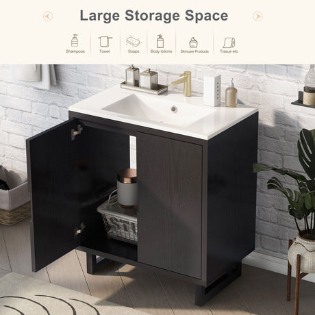 Bathroom Vanity Set With Sink, Combo Cabinet, Bathroom Storage Cabinet, Solid Wood Frame HouseOfZazla