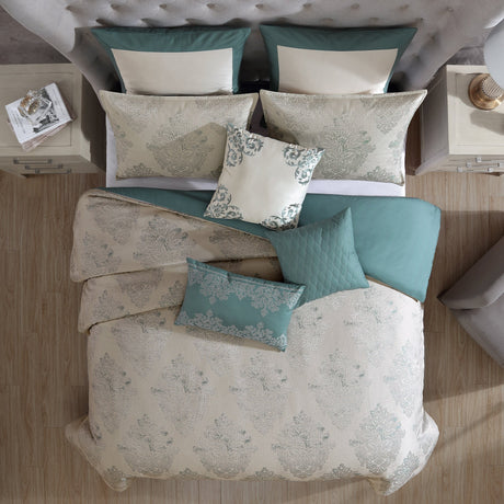 Marana 9 Pc Medallion Jacquard Comforter Set HouseOfZazla
