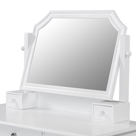 Elegant Makeup Vanity Desk With Adjustable Mirror And Storage And Construction - White HouseOfZazla