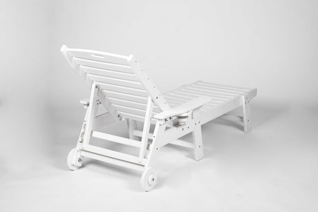 Lounge Chair Outdoor with Wood Texture, HDPE, Adjustable Backrest HouseOfZazla
