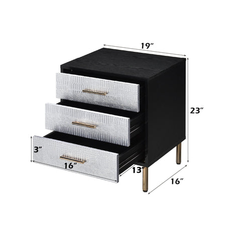 Myles - Nightstand - Black / Gold / Silver HouseOfZazla