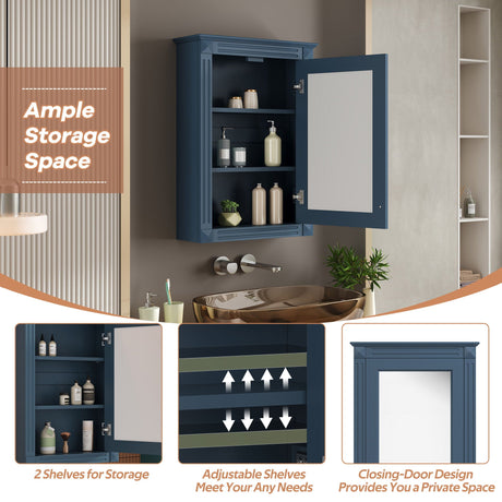 Wall Mounted Bathroom Storage Medicine Cabinet For Over Toilet With Mirror HouseOfZazla