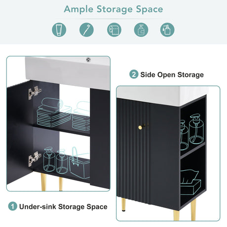 Bathroom Vanity, Combo Cabinet, Bathroom Storage Cabinet, Single Ceramic Sink HouseOfZazla