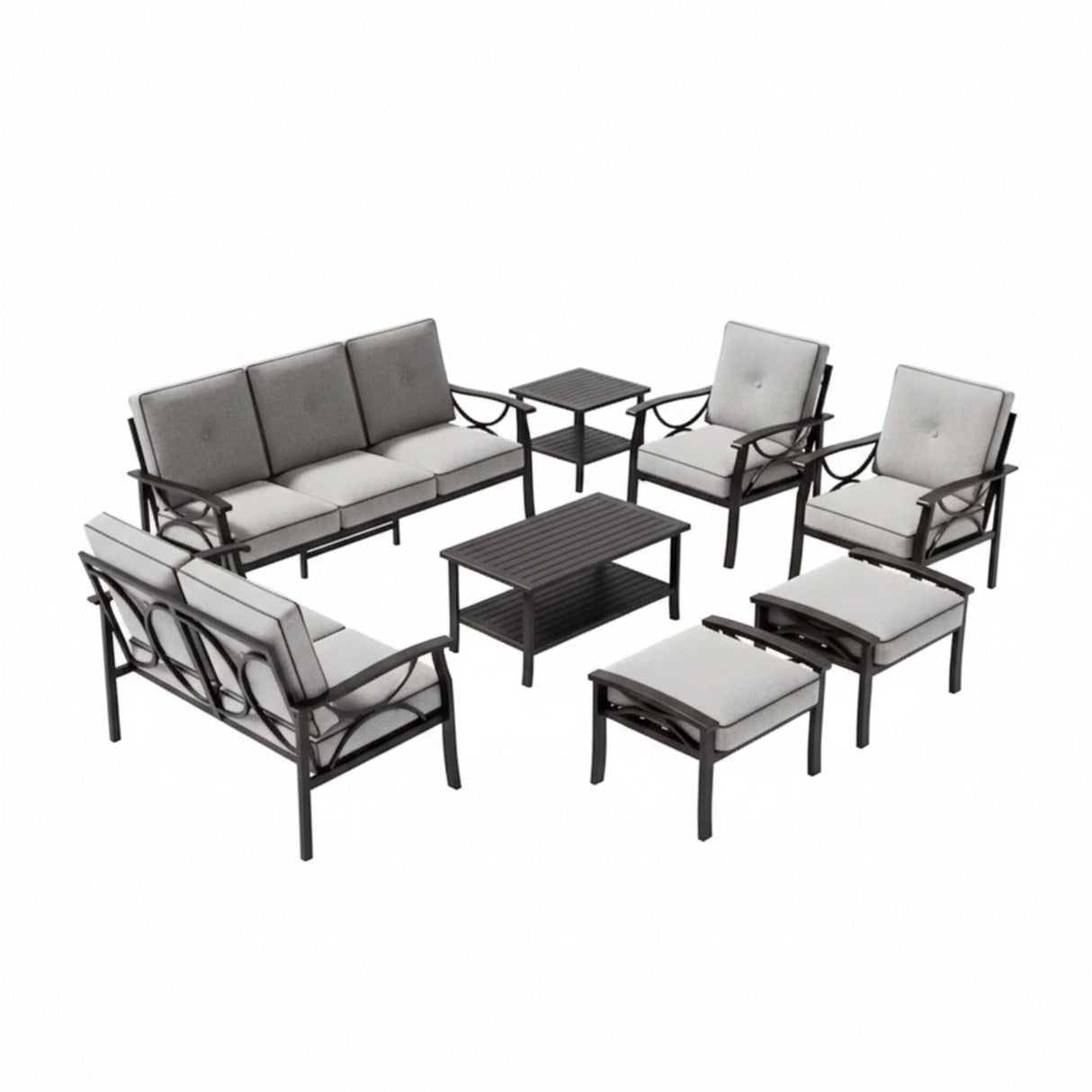 Patio Furniture Set with Coffee Table and Cushions for Backyard