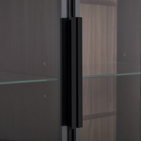 Modern Minimalist Style LED Curio Cabinet With Tempered Glass Door, Metal Legs HouseOfZazla
