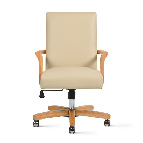 Dumont - Modern Farmhouse High Back Executive Home Office Chair - Neutral Cream Beige / Natural HouseOfZazla