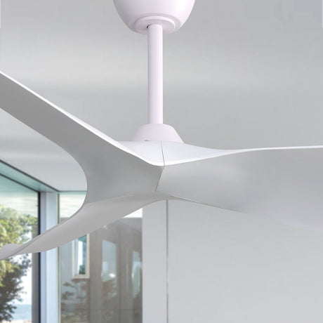 Indoor Ceiling Fan Without Light, 6 Speeds Reversible DC Motor, 3 ABS Blade Ceiling Fan White For Bedroom - White HouseOfZazla