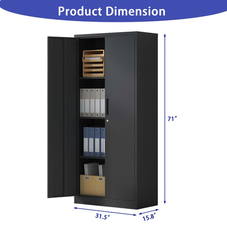 Heavy Metal Garage Storage Cabinet With Locking Doors, Steel, Adjustable Shelves HouseOfZazla
