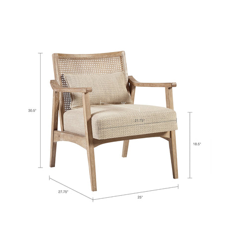 Cane Back Upholstered Accent Chair HouseOfZazla