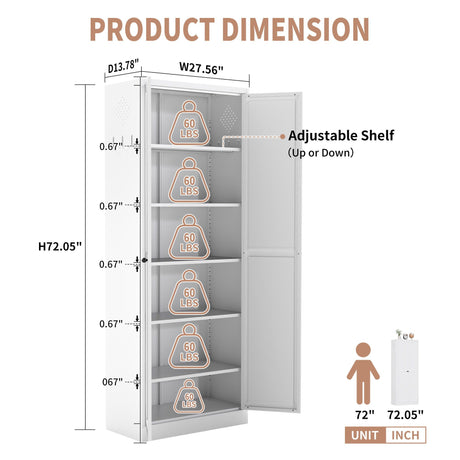 Kitchen Pantry Cabinet With Doors, Heavy-Duty Freestanding Storage Organizer HouseOfZazla