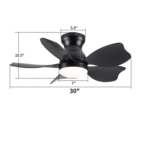 Low Profile Flush Mount Ceiling Fan With Light HouseOfZazla