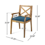 Perla Dining Chair 2pcs with Blue Cushions