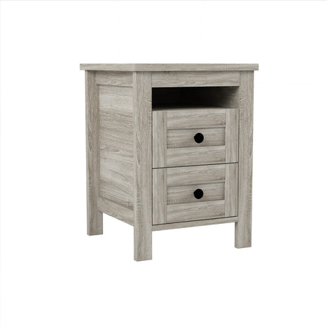 3-Pieces Bedroom Set Queen Size Farmhouse Platform Bed with Storage Headboard and Charging Station HouseOfZazla