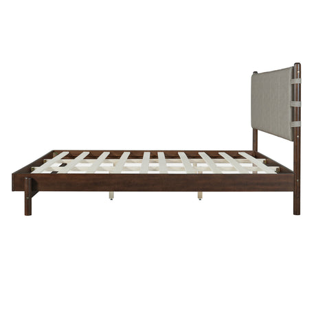 Premium Rubber Wood Platform Bed Frame, King Size with Headboard HouseOfZazla