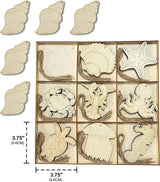 45 Pack Unfinished Wooden Ocean Sea Animals Cutouts for DIY Crafts 3.5 Inch 5 Peices Each WoodArtSupply