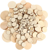 450 Pieces Unfinished Wood Slices round Wooden Disc Circles Wood Cutouts Ornaments for Craft and Decoration, 5 Sizes WoodArtSupply