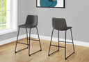 Bar Height Office Chair with Curved Backrest and Leather-Look Upholstery HouseOfZazla