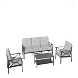 Patio Furniture Set with Coffee Table and Cushions for Backyard