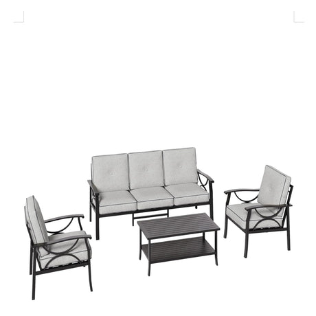Patio Furniture Set with Coffee Table and Cushions for Backyard HouseOfZazla