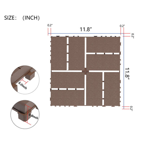 Plastic Interlocking Deck Tiles Patio Deck Tiles Waterproof Outdoor Use HouseOfZazla