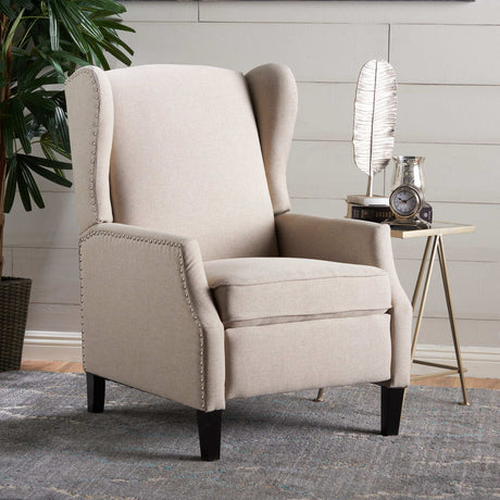 Westeros Wing Back Fabric Upholstered Recliner HouseOfZazla