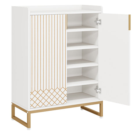 5 Tiers Shoe Storage Organizer With Doors HouseOfZazla