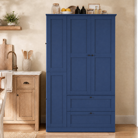 TOPMAX 73.6" Tall Farmhouse Kitchen Pantry Cabinet with 8 Shelves HouseOfZazla