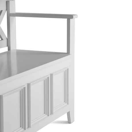 Amherst Solid Wood Entryway Storage Bench in White HouseOfZazla