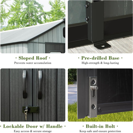 5x3FT Outdoor Resin Storage Shed with Transparent Windows & Louvered Vents HouseOfZazla