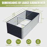 6x3x2ft Galvanized Raised Garden Bed