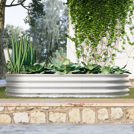Heavy Duty Galvanized Raised Garden Bed Kit For Vegetables, Flowers & Herbs HouseOfZazla