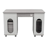 47.5'' Computer Desk with File Cabinet and Drawers, Storage Cabinet with Removable Shelf and Ventilation for CPU, Home Office Desk or Computer Workstation with Keyboard Tray, Grey Techni Mobili