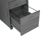 47.5'' Computer Desk with File Cabinet and Drawers, Storage Cabinet with Removable Shelf and Ventilation for CPU, Home Office Desk or Computer Workstation with Keyboard Tray, Grey Techni Mobili